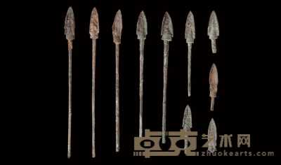 战国时期铜质箭簇一组共十枚 
